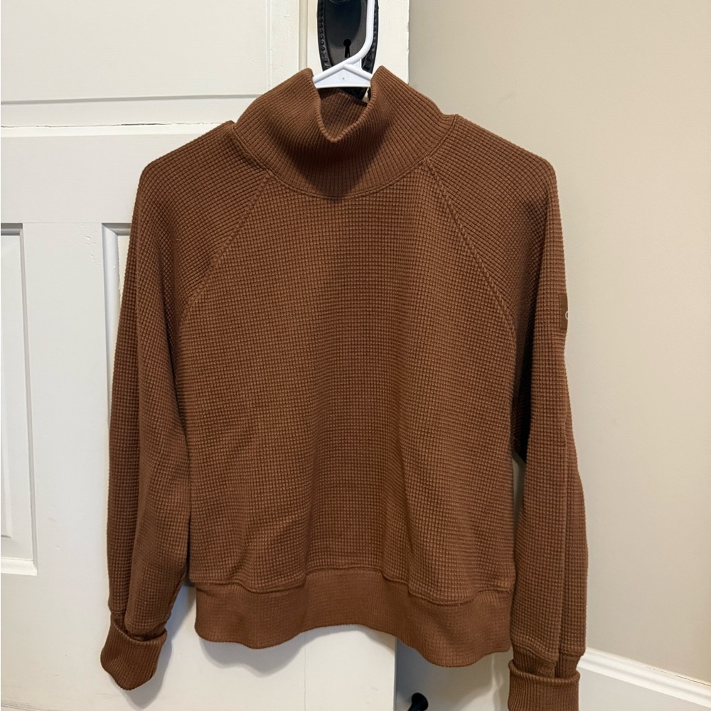 ALO Yoga Brown Waffle Knit Pullover